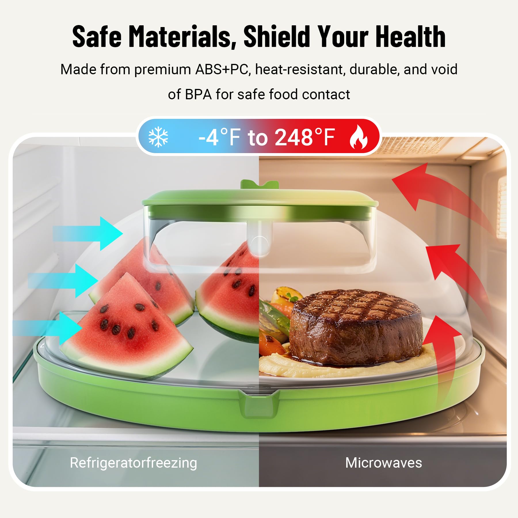 Microwave Splatter Cover with Water Steamer