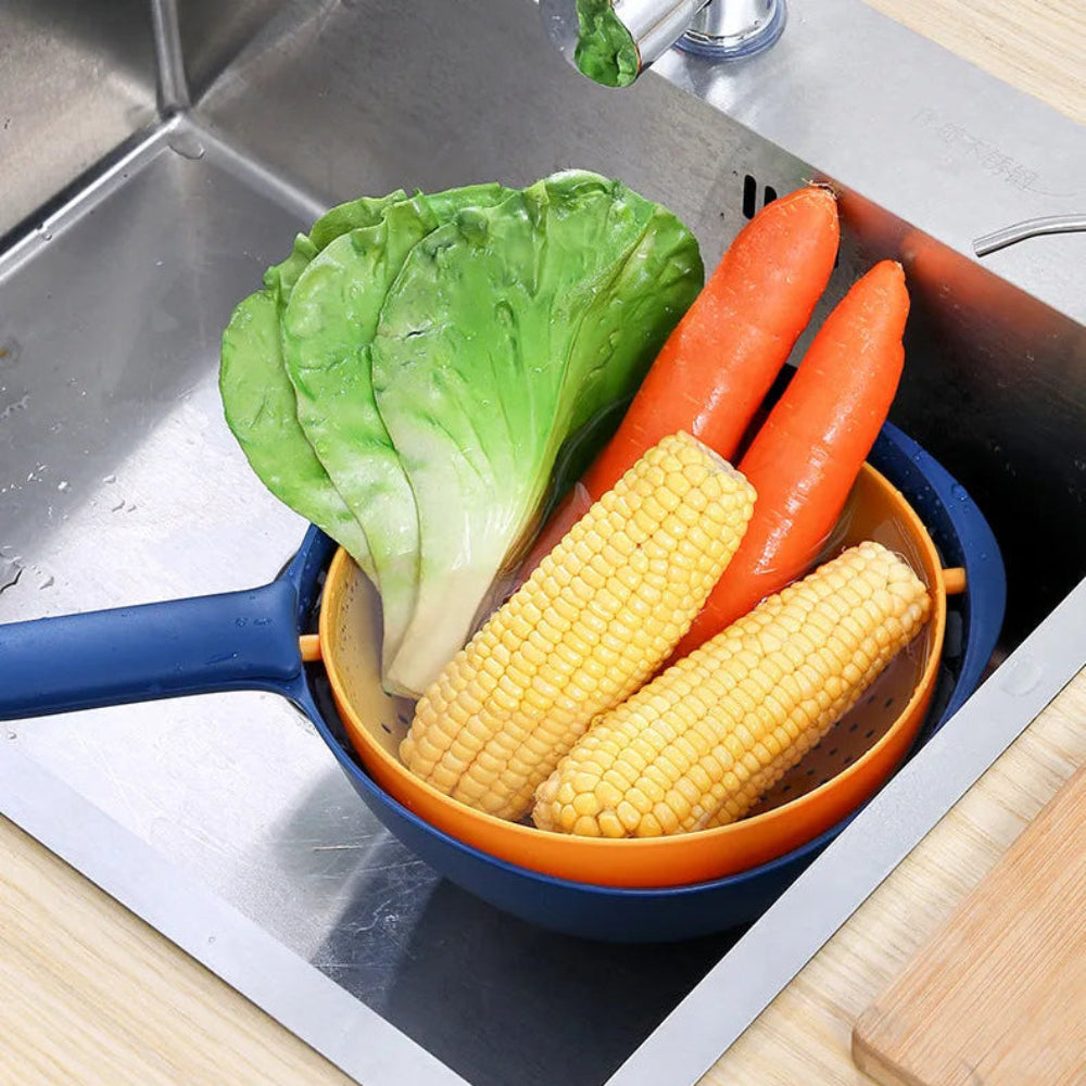 Double Drainer Basket With Handle