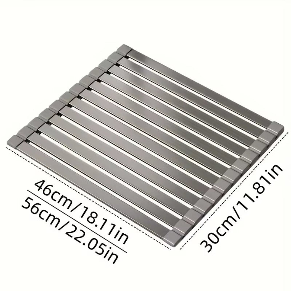 Foldable Roll-Up Dish Drying Rack Heavy Duty
