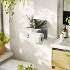 Stainless Steel Toilet Paper Holder with Shelf