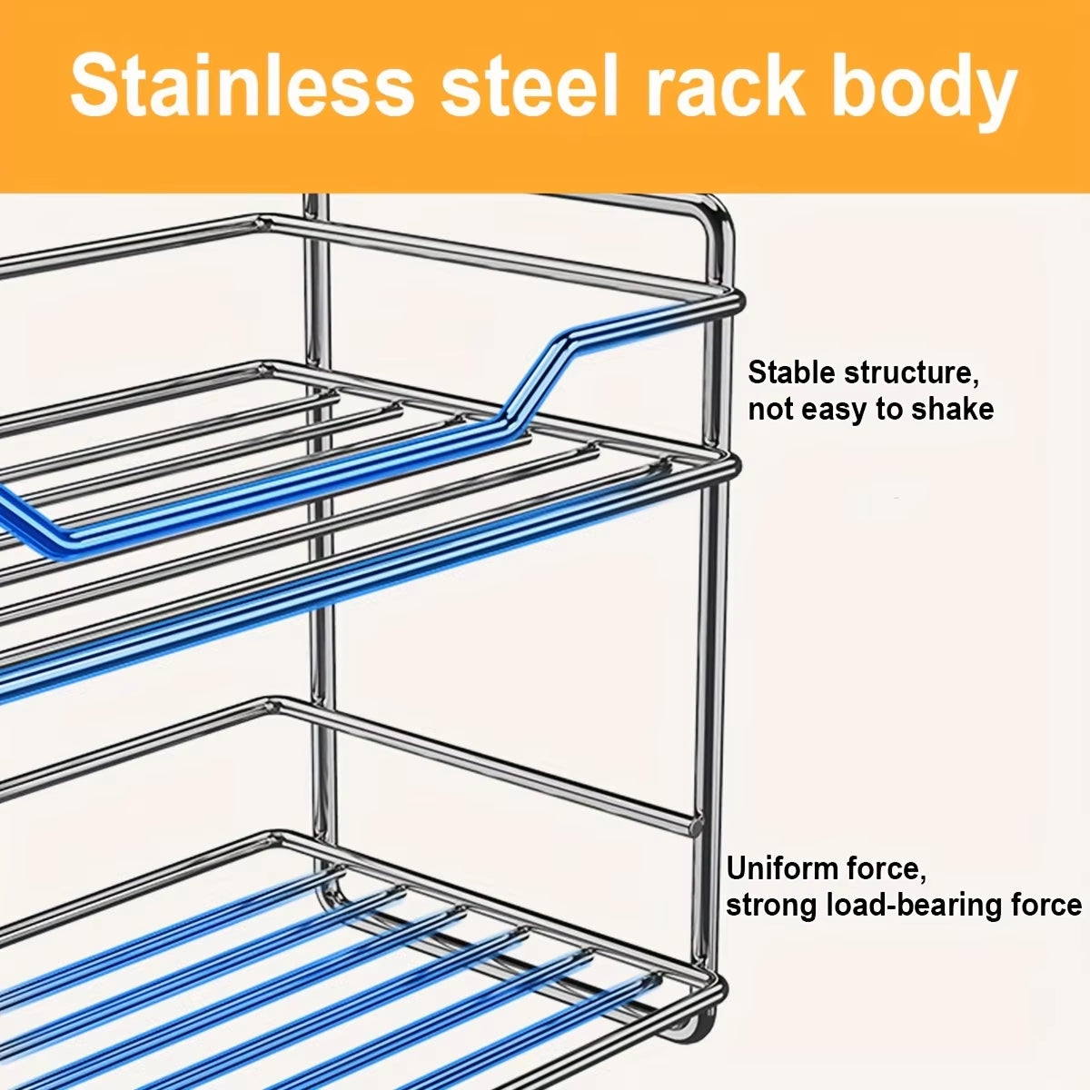 2 Tier Stainless Steel Kitchen Countertop Spice Rack