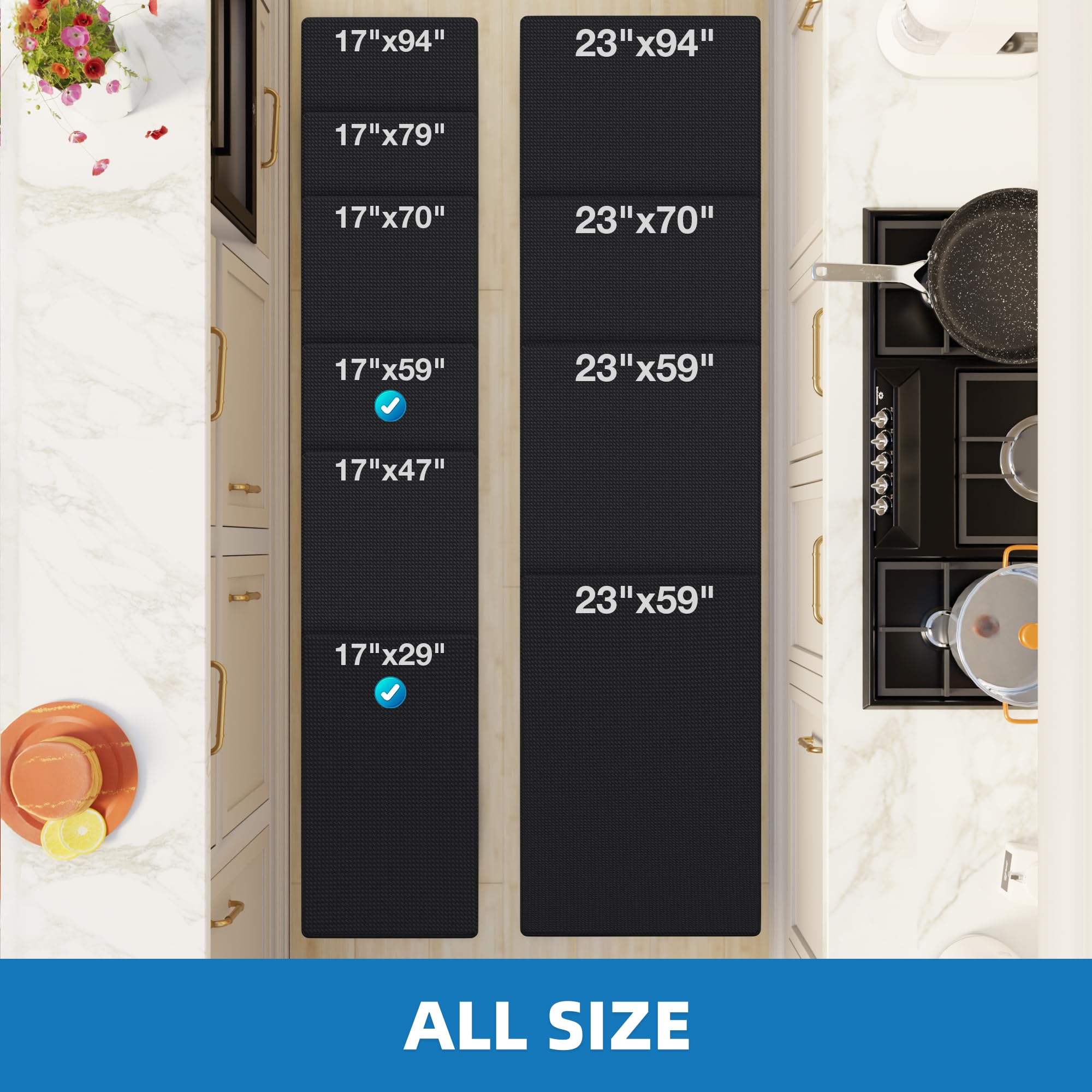 Kitchen Mats for Floor 2 Piece, Anti Fatigue Mats for Kitchen Floor