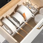 Expandable Pot Organizer Rack for Pots Pans & Lids