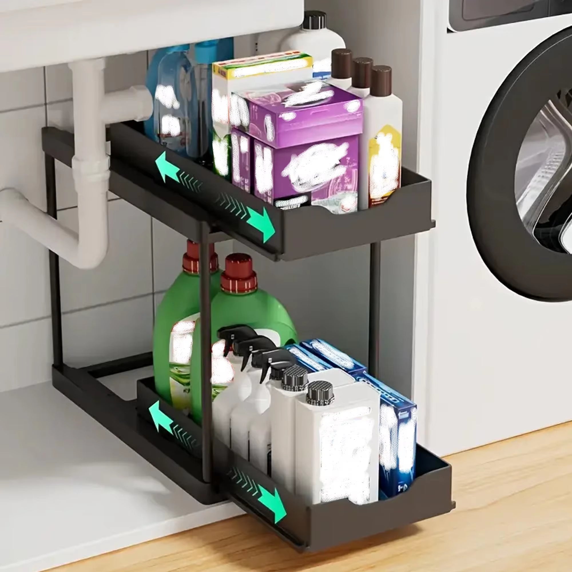 Double Layer Pull-Out Under Sink Storage Organizer