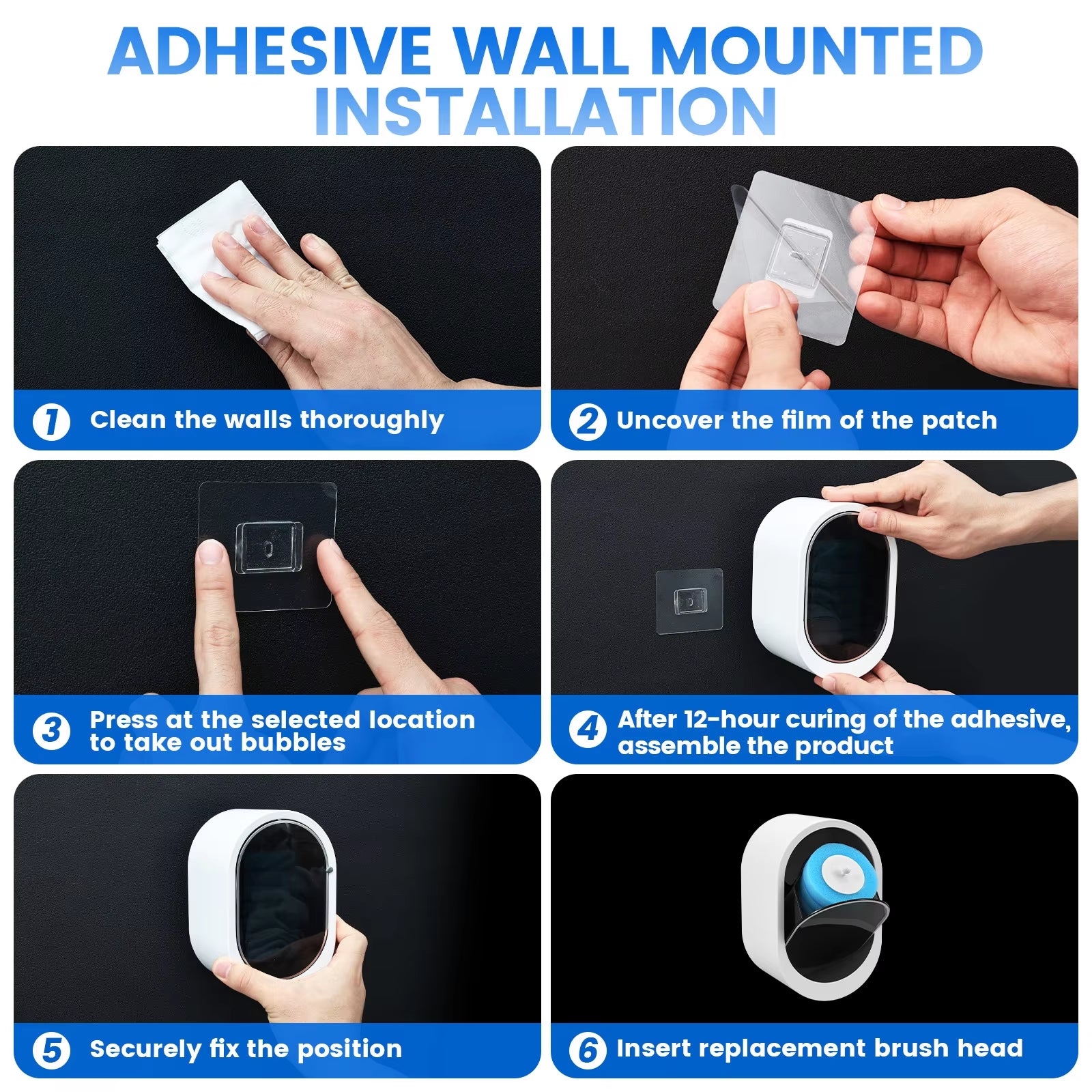 Disposable Toilet Brush Set with Wall Holder