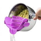 Silicone Pasta Strainer Clip-On for Pots and Pans