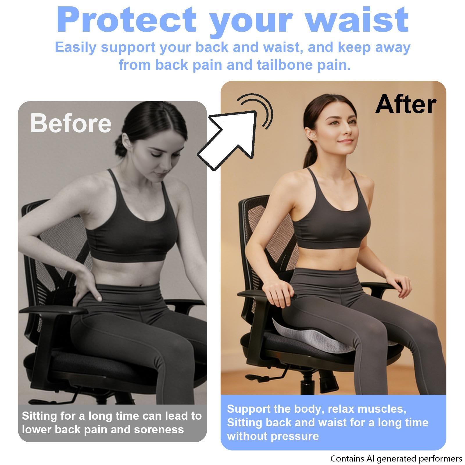 Non-Slip Memory Foam Seat