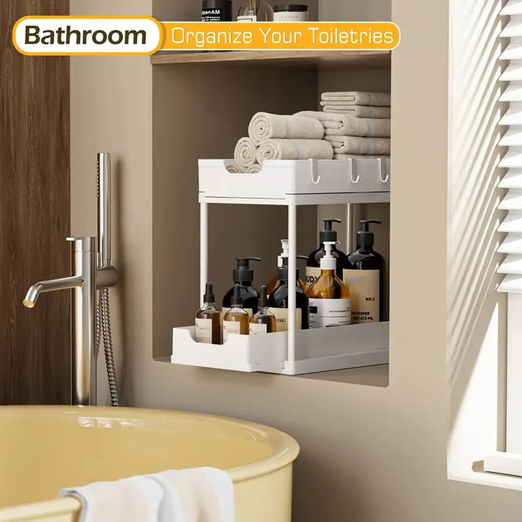 Double Layer Pull-Out Under Sink Storage Organizer