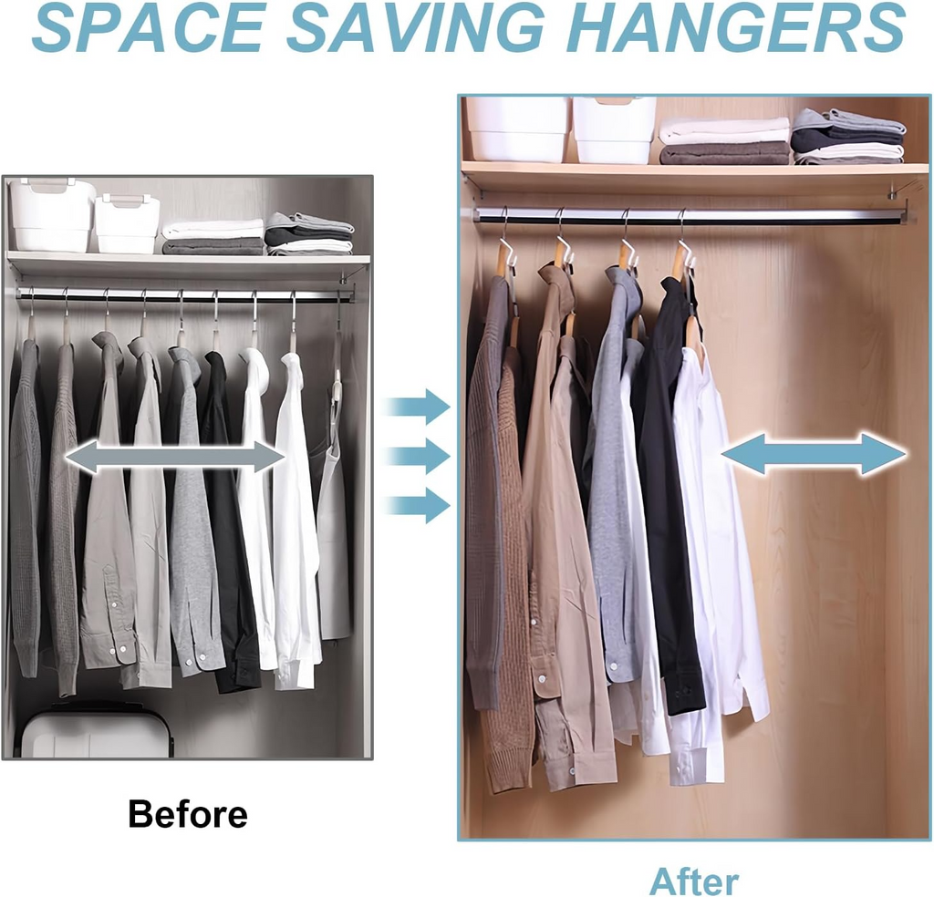 Space-Saving Clothes Hanger Connector Hooks