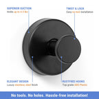 4PCS Suction Cup Shower Hooks Stainless Steel