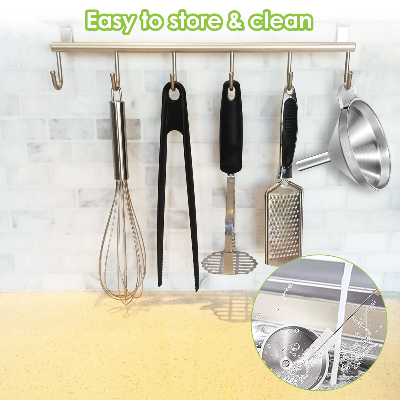 Stainless Steel Kitchen Funnel for Filling Bottles, Transferring Liquid, Oil, Juice, Milk