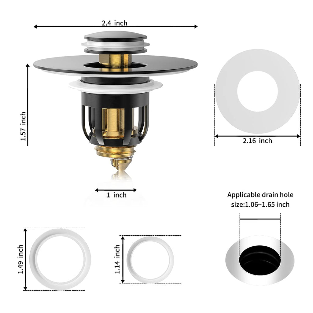 Universal 2 in 1 Bathroom Sink Stopper