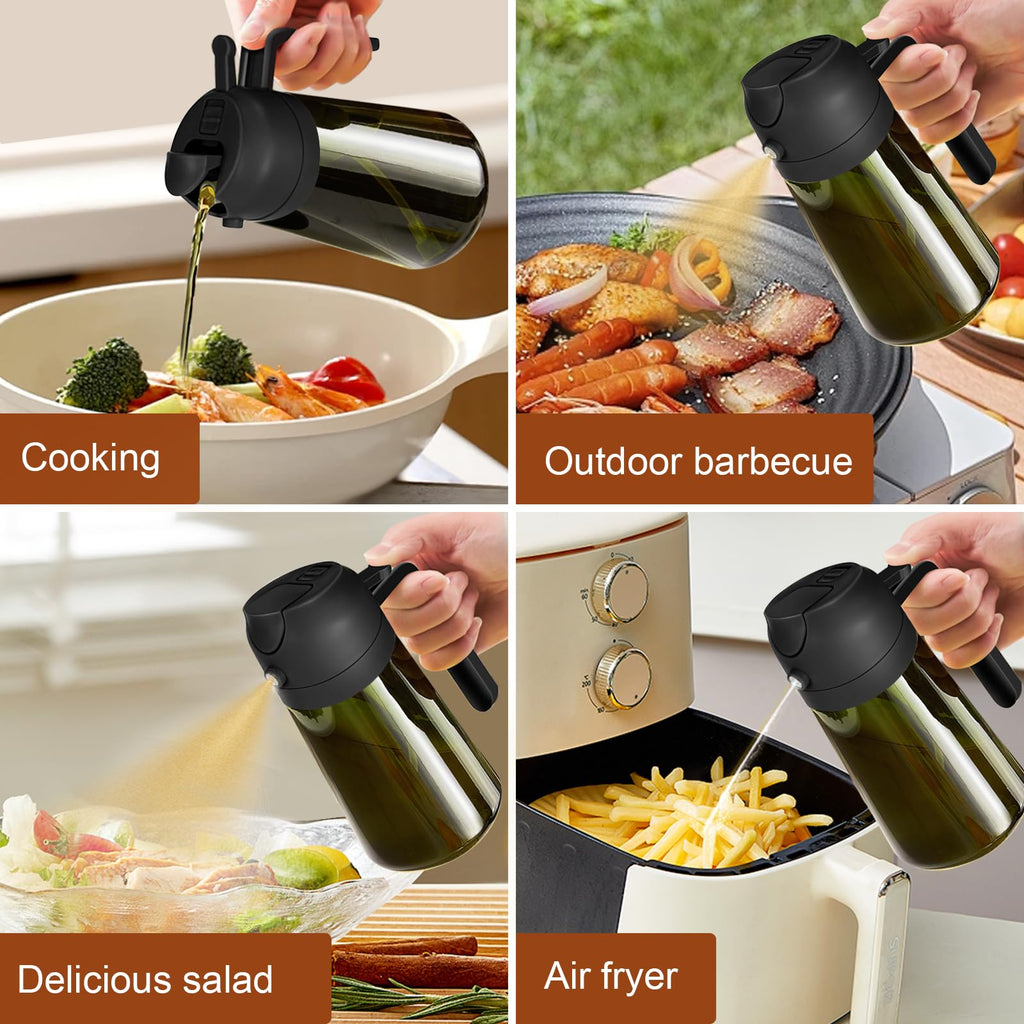 2-in-1 Olive Oil Sprayer & Dispenser Bottle