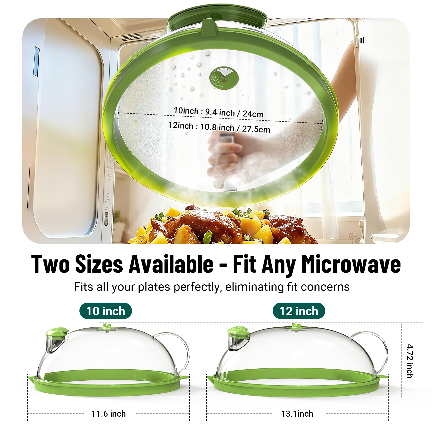 Microwave Splatter Cover with Water Steamer