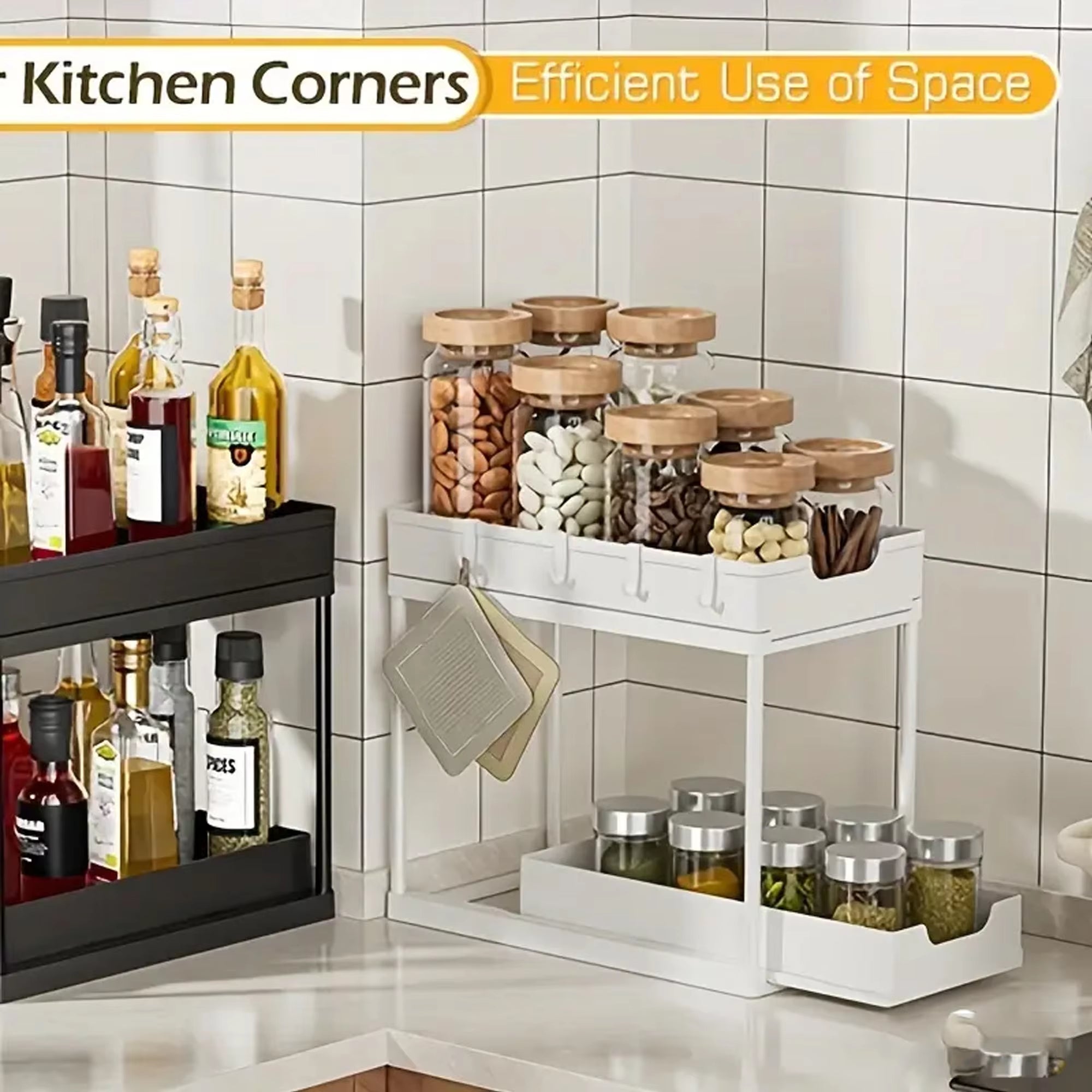 Double Layer Pull-Out Under Sink Storage Organizer