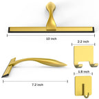 All-Purpose Stainless Steel Shower Squeegee with 2 Adhesive Hooks