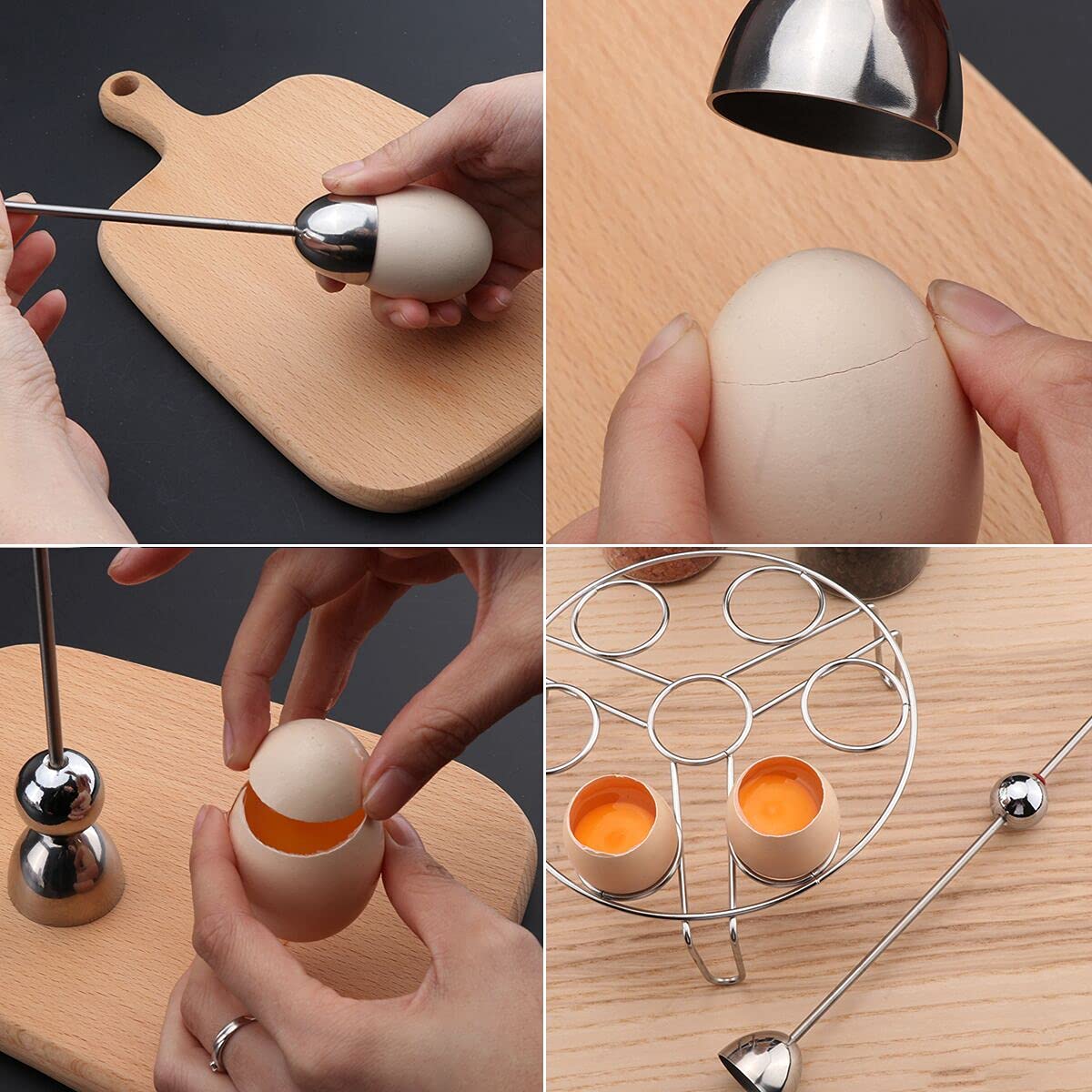 Stainless Steel Egg Cracker & Topper Tool