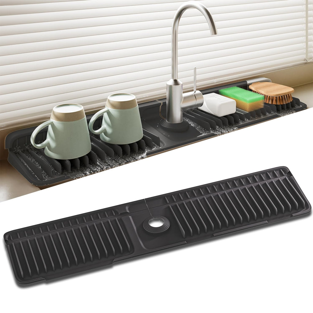 Faucet Mat for Kitchen Sink, Silicone Sink Splash Guard