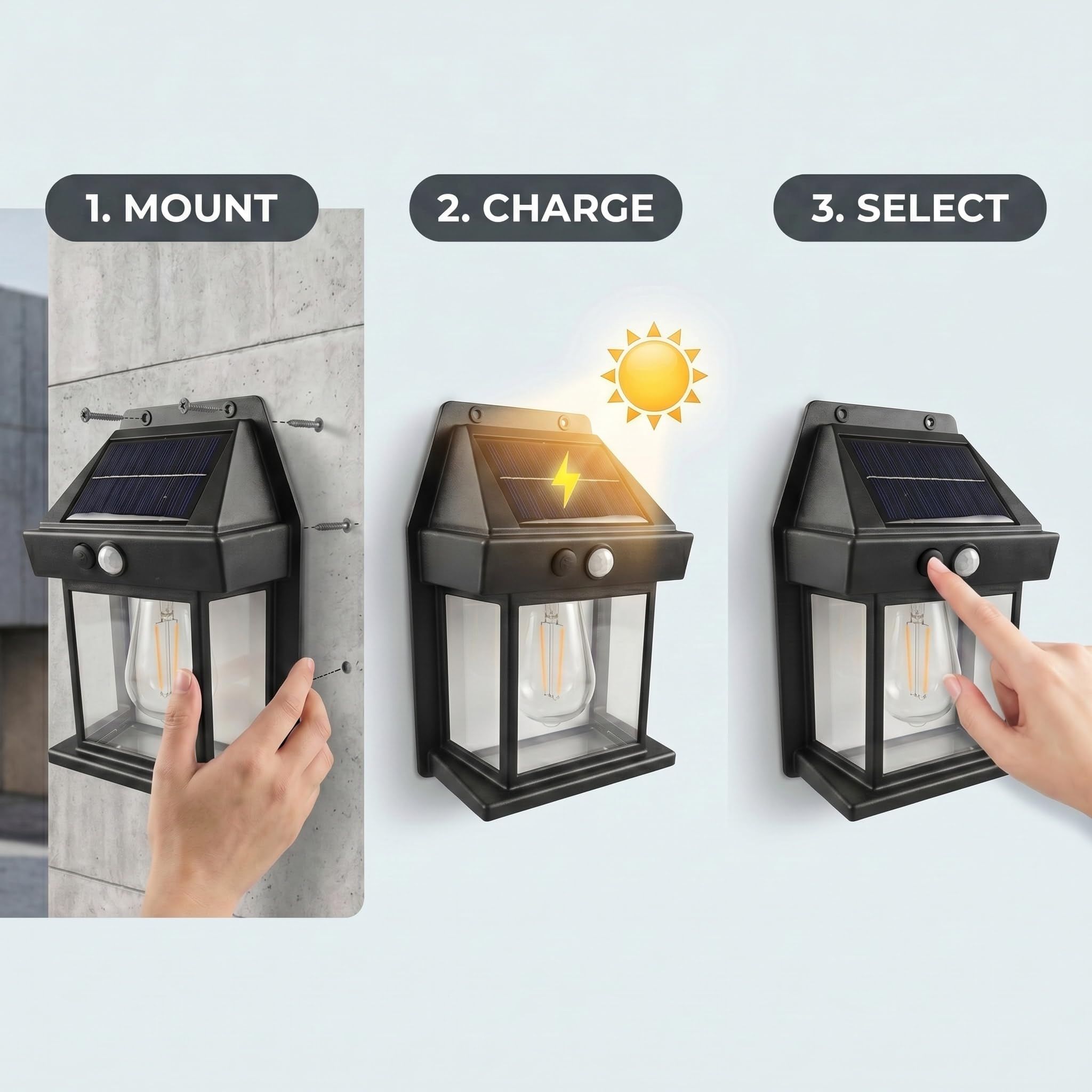 New Outdoor Solar Wall Lamp
