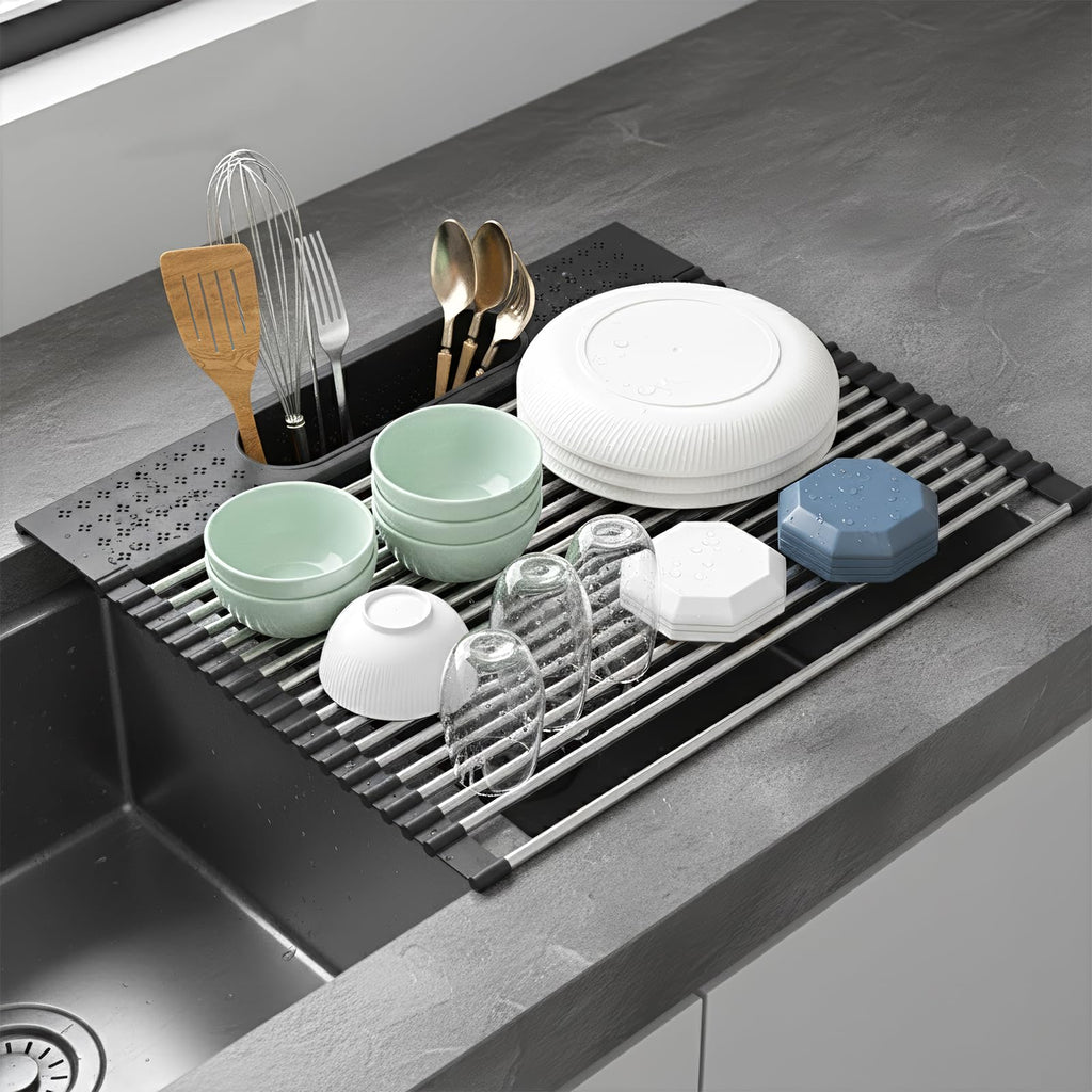 Roll Up Dish Drying Rack Over Sink