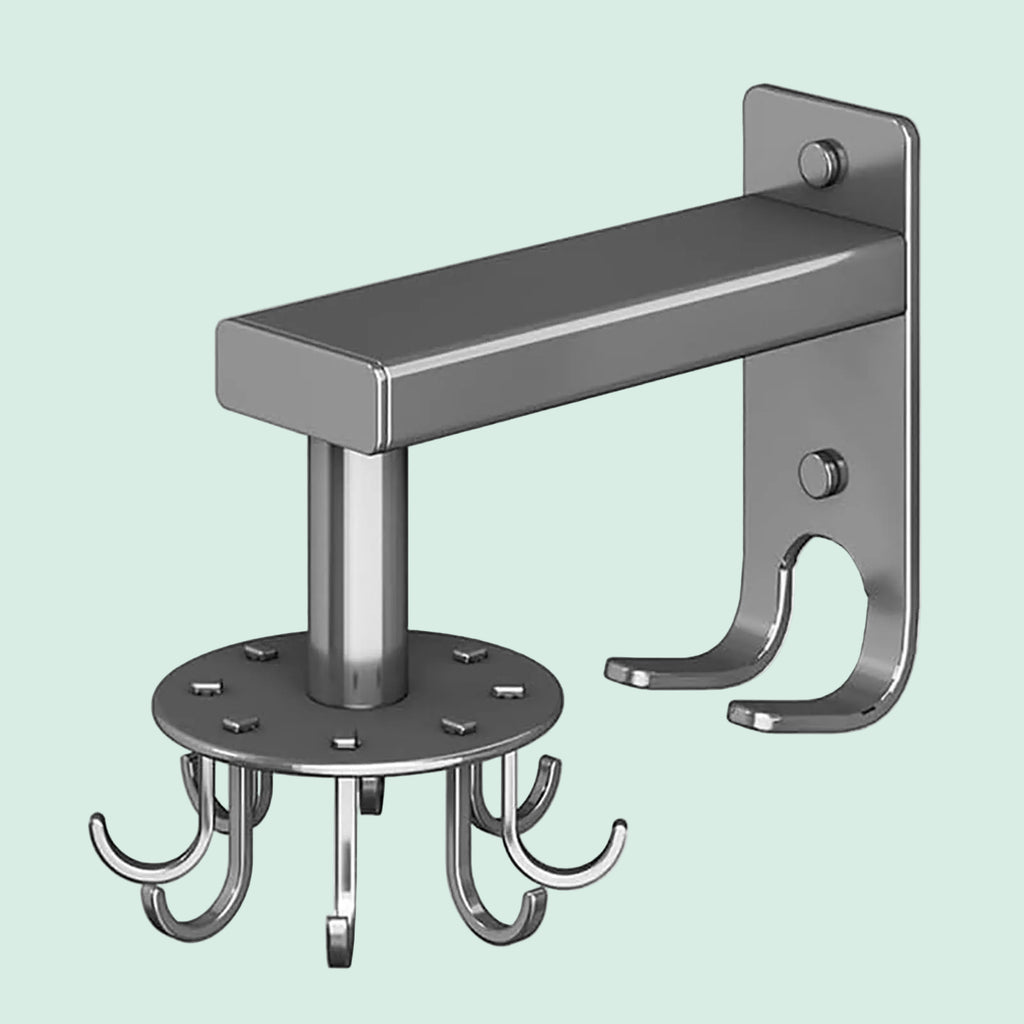 Wall Mounted Kitchen Rotary Utensil Hook Rack