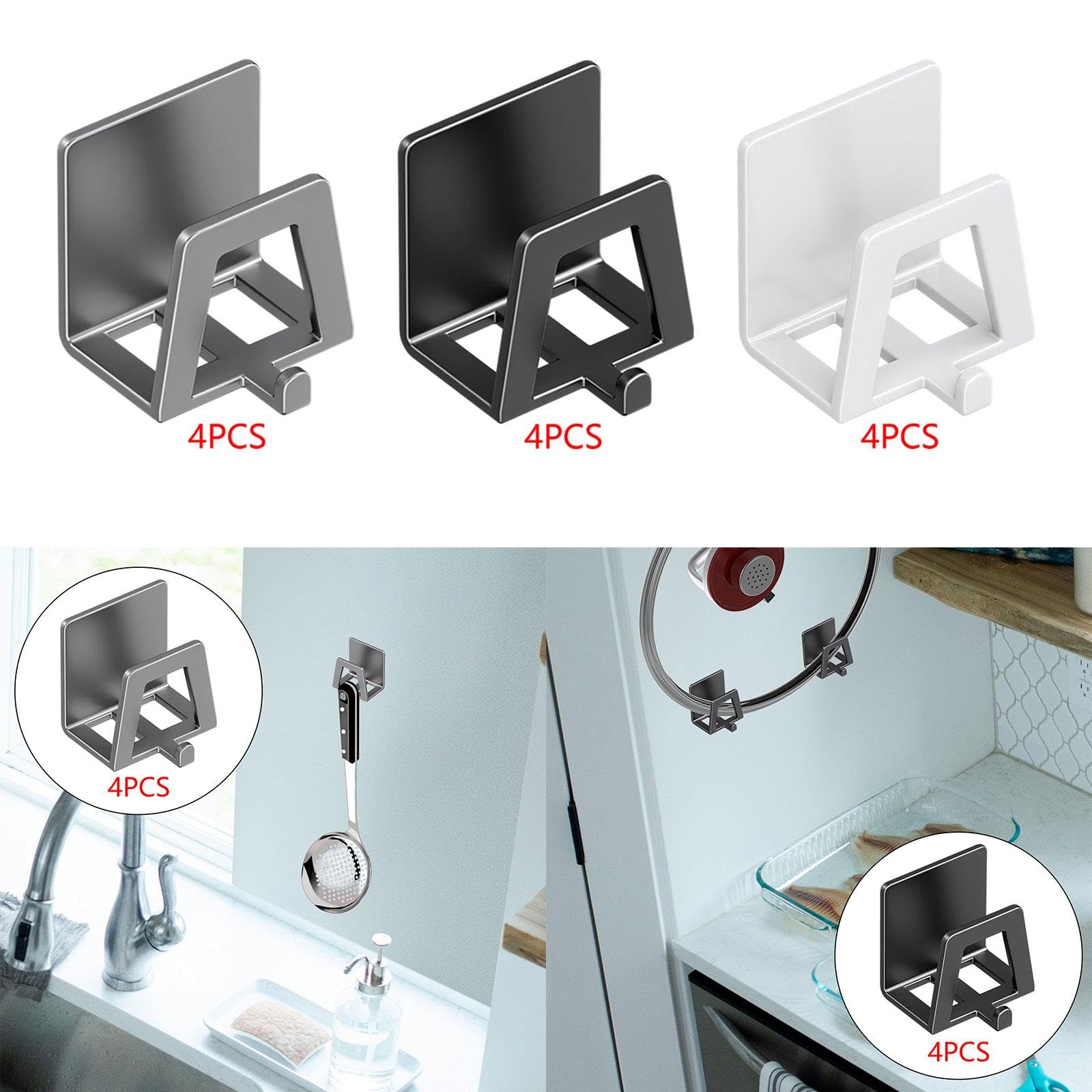 Adhesive Sink Caddy Sponge Holder & Drain Rack (4PCS)