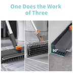 Floor Scrub Brush with Long Handle & Scraper