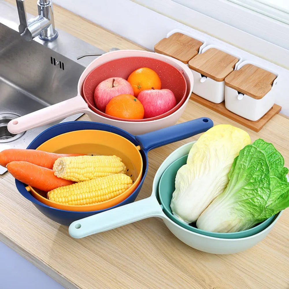 Double Drainer Basket With Handle