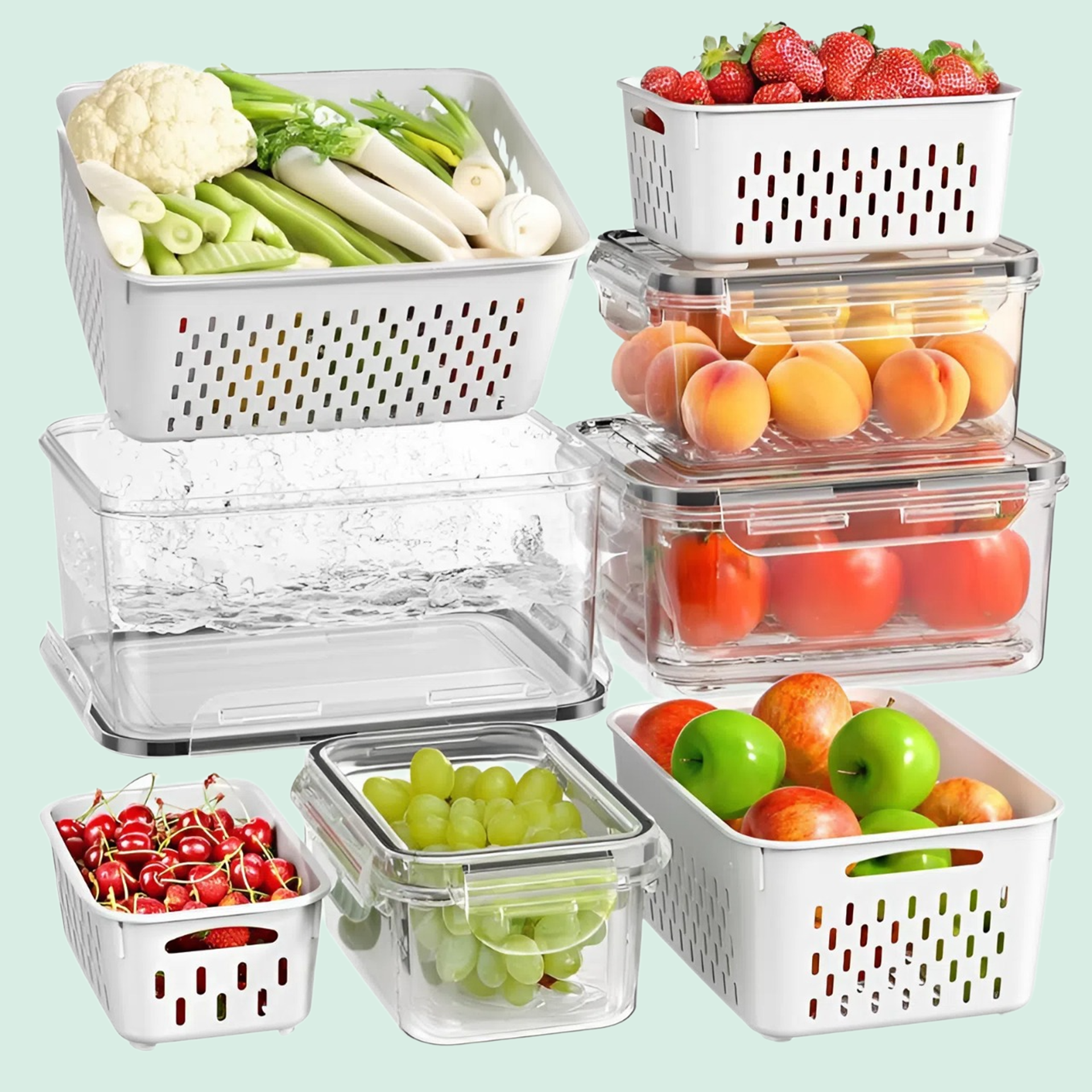 8PCS Fruit Storage Containers for Fridge