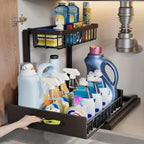 Under Sink Sliding Drawer Organizer with Pull-Out Shelves