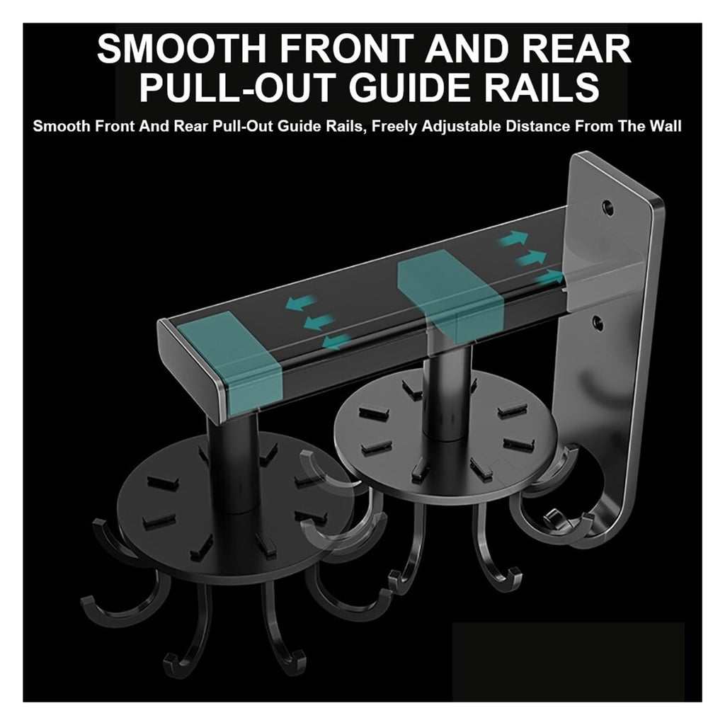 Wall Mounted Kitchen Rotary Utensil Hook Rack
