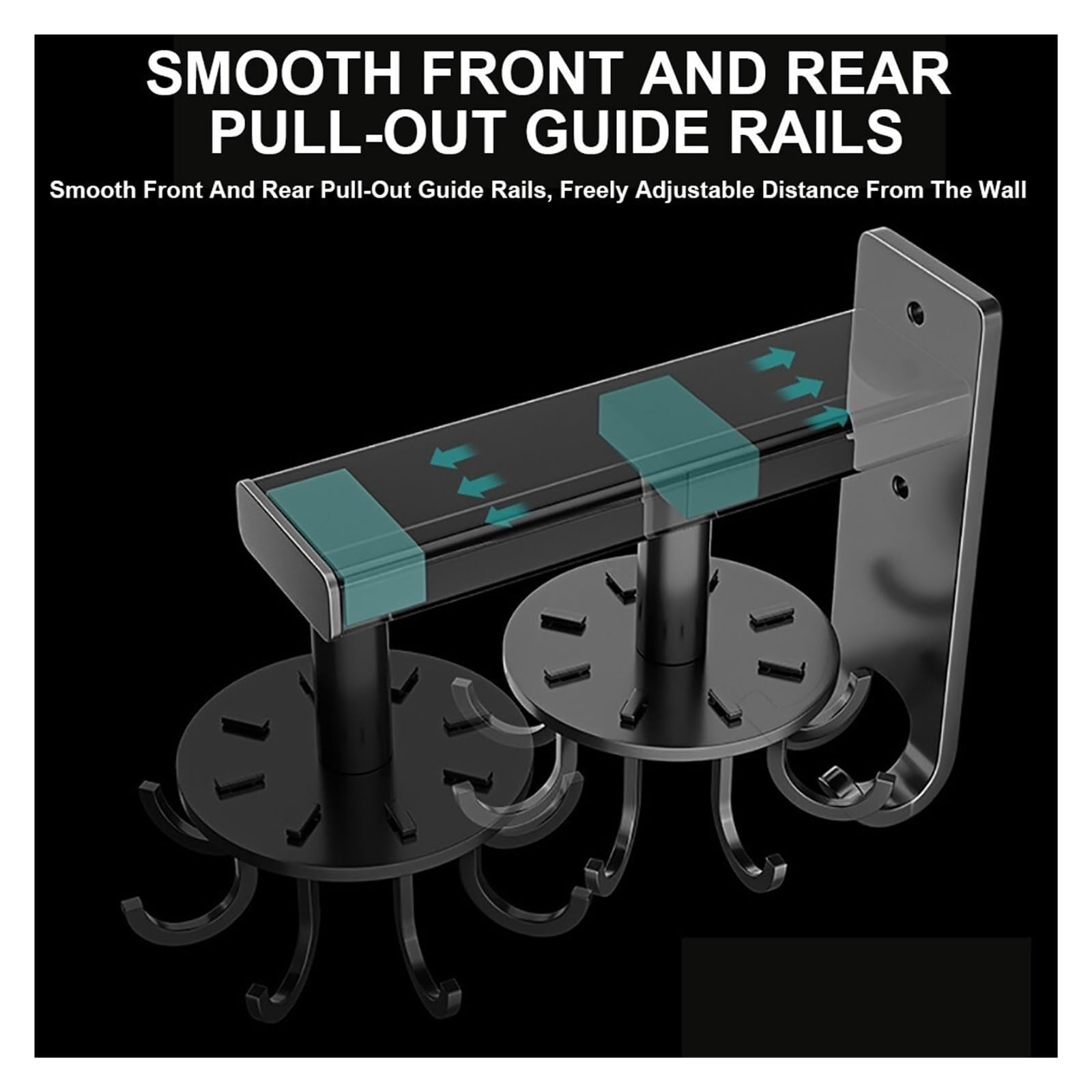 Wall Mounted Kitchen Rotary Utensil Hook Rack
