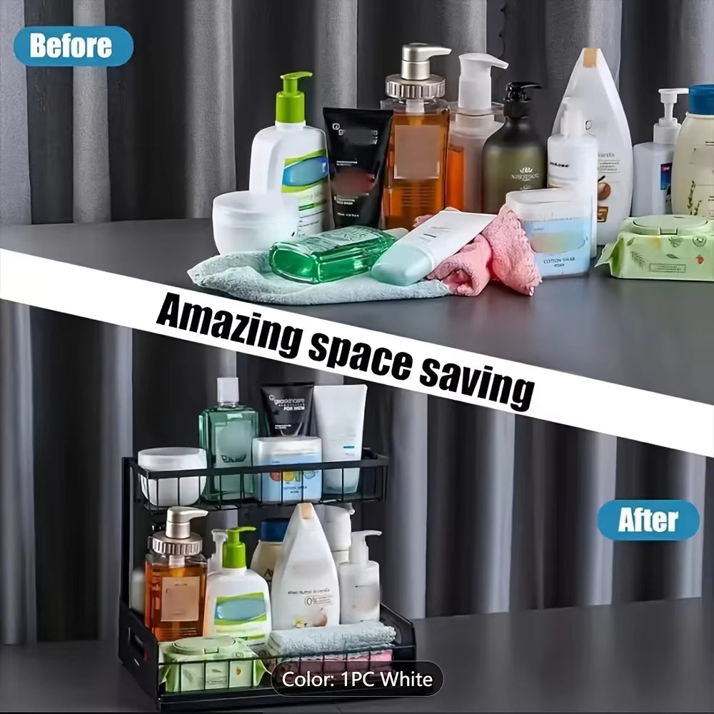 Under Sink Sliding Drawer Organizer with Pull-Out Shelves