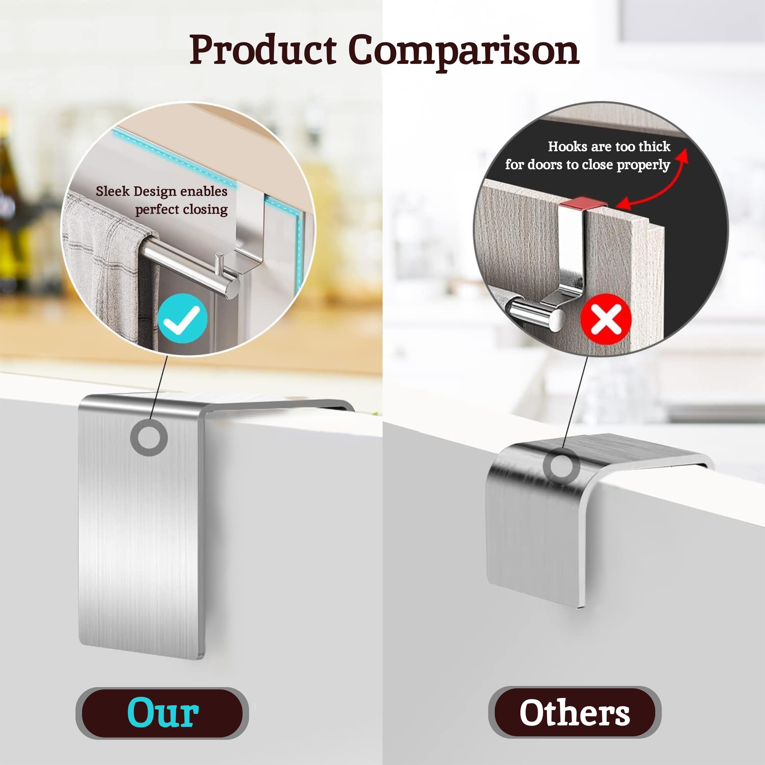 Stainless Steel Cabinet Door Towel Rack