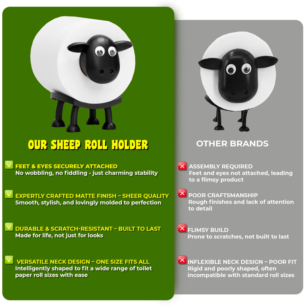 Funny Sheep Toilet Paper Holder Stand 3pcs