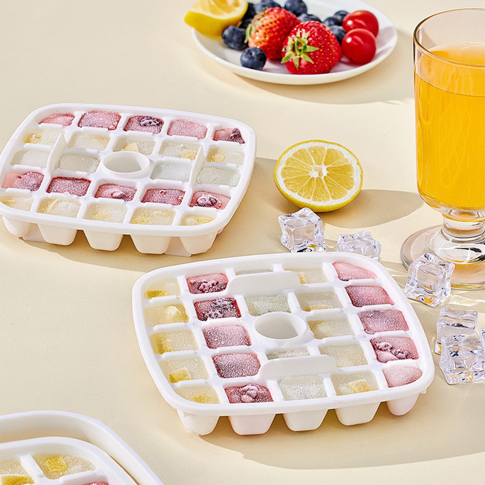 Grid Ice Cube Tray with Lid & Bin