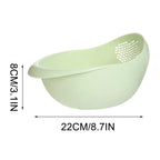 Kitchen Silicone Double Drain Basket Bowl Washing Storage Basket Strainers Bowls Drainer Vegetable Cleaning Colander Tool