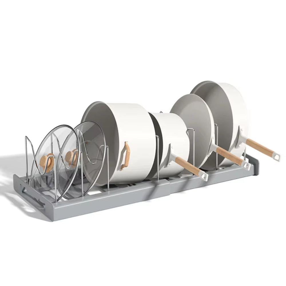 Expandable Pot Organizer Rack for Pots Pans & Lids