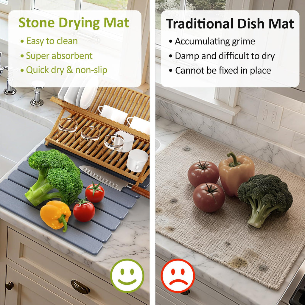 Large Stone Dish Drying Mat for Kitchen Counter
