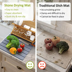 Large Stone Dish Drying Mat for Kitchen Counter