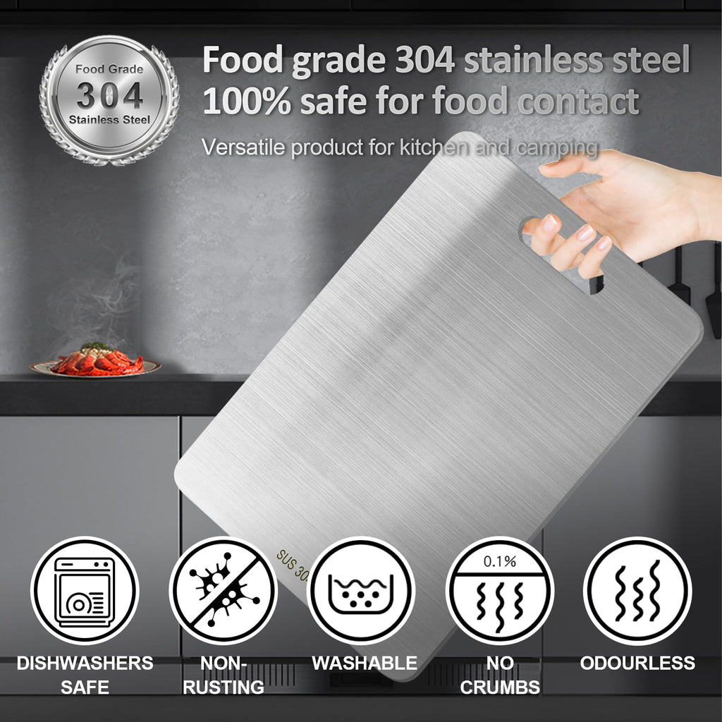 3PCS Stainless Steel Cutting Board Set for Kitchen