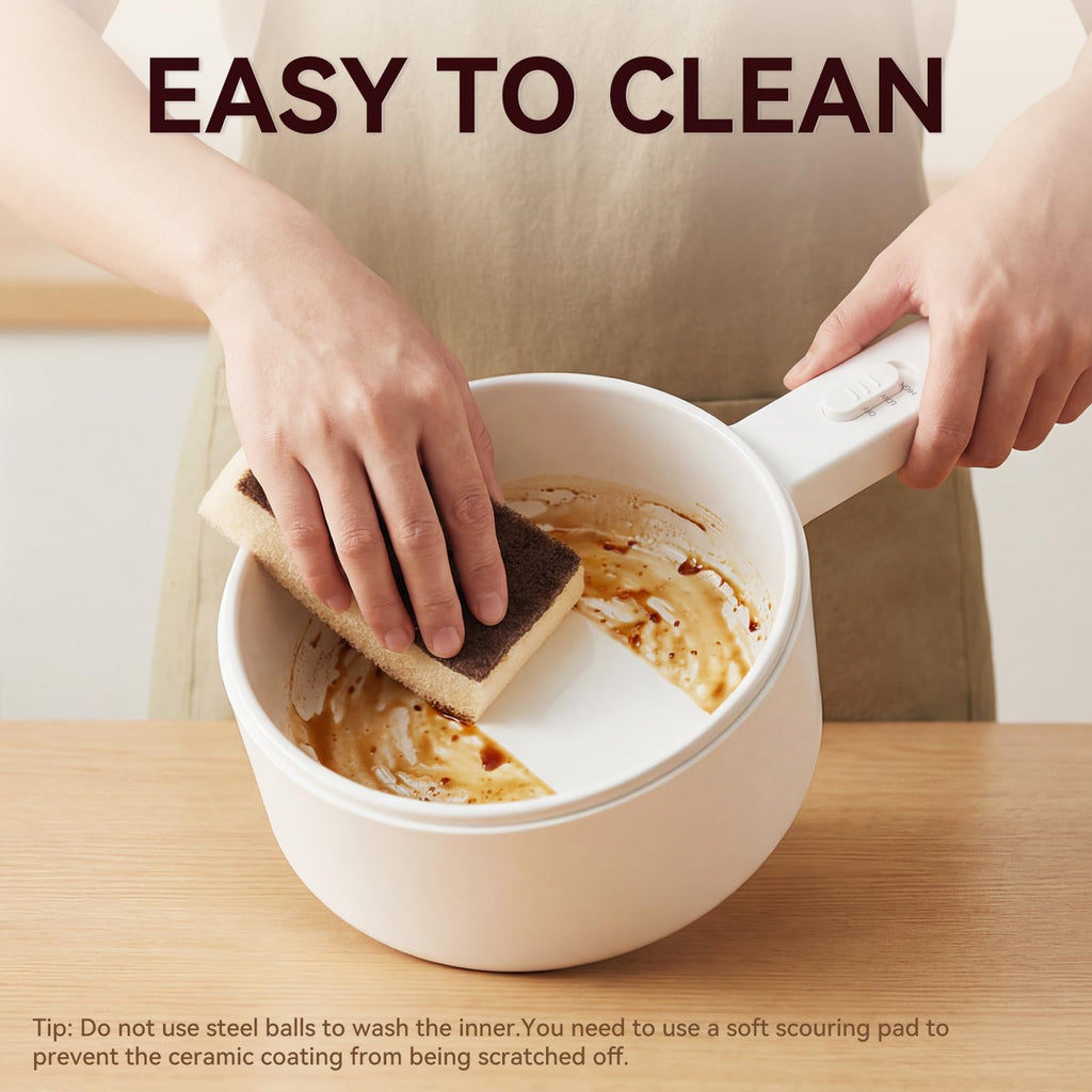 1.5L Mini Hot Pot, Ceramic Glaze Non-stick Portable Pot