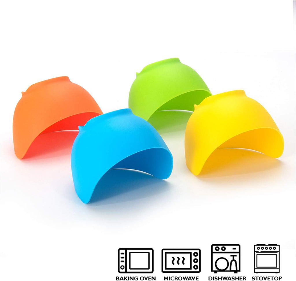 Silicone Egg Poacher Cups with Ring Stands, Set of 4 – Non-Stick, BPA-Free