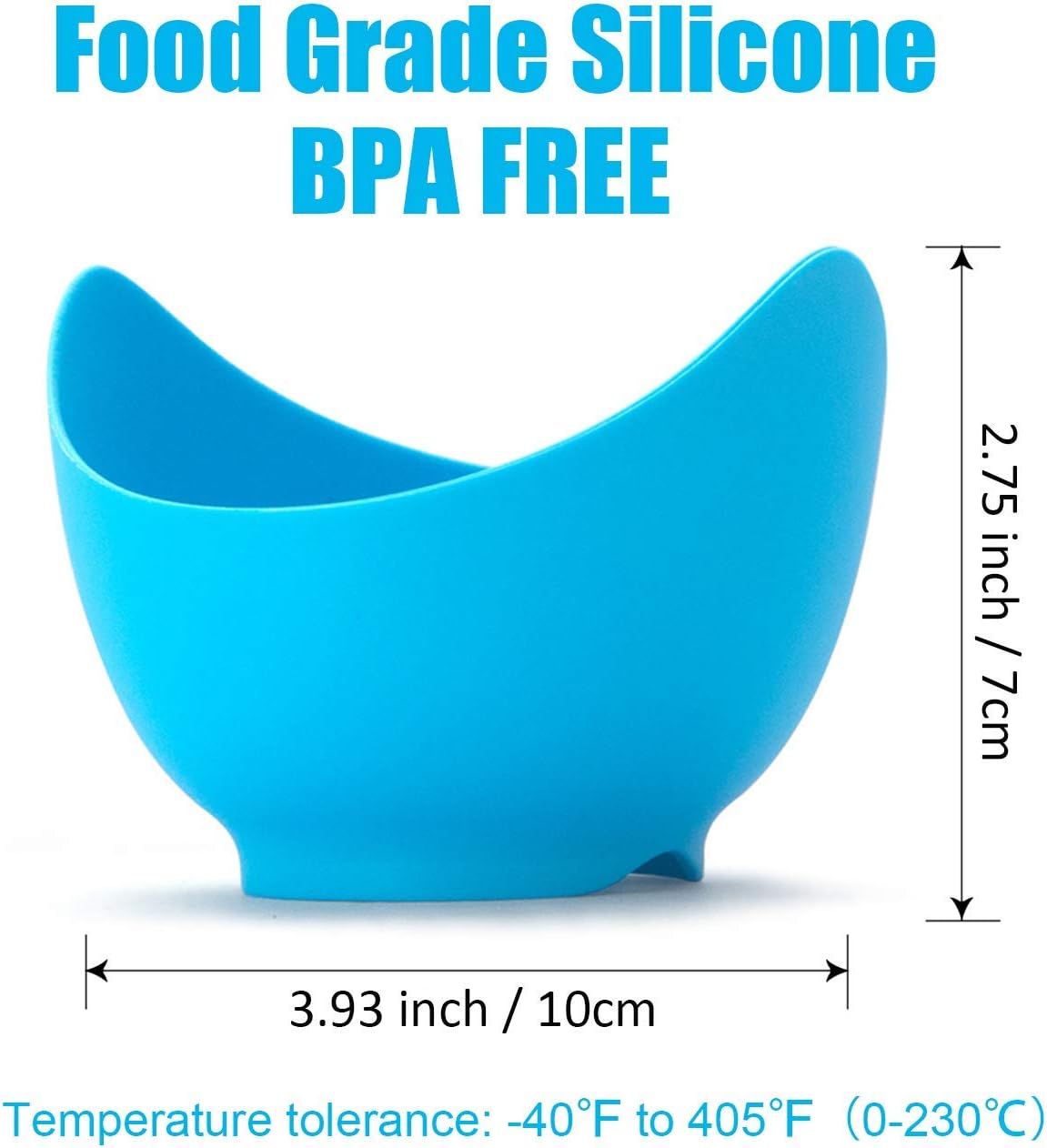 Silicone Egg Poacher Cups with Ring Stands, Set of 4 – Non-Stick, BPA-Free