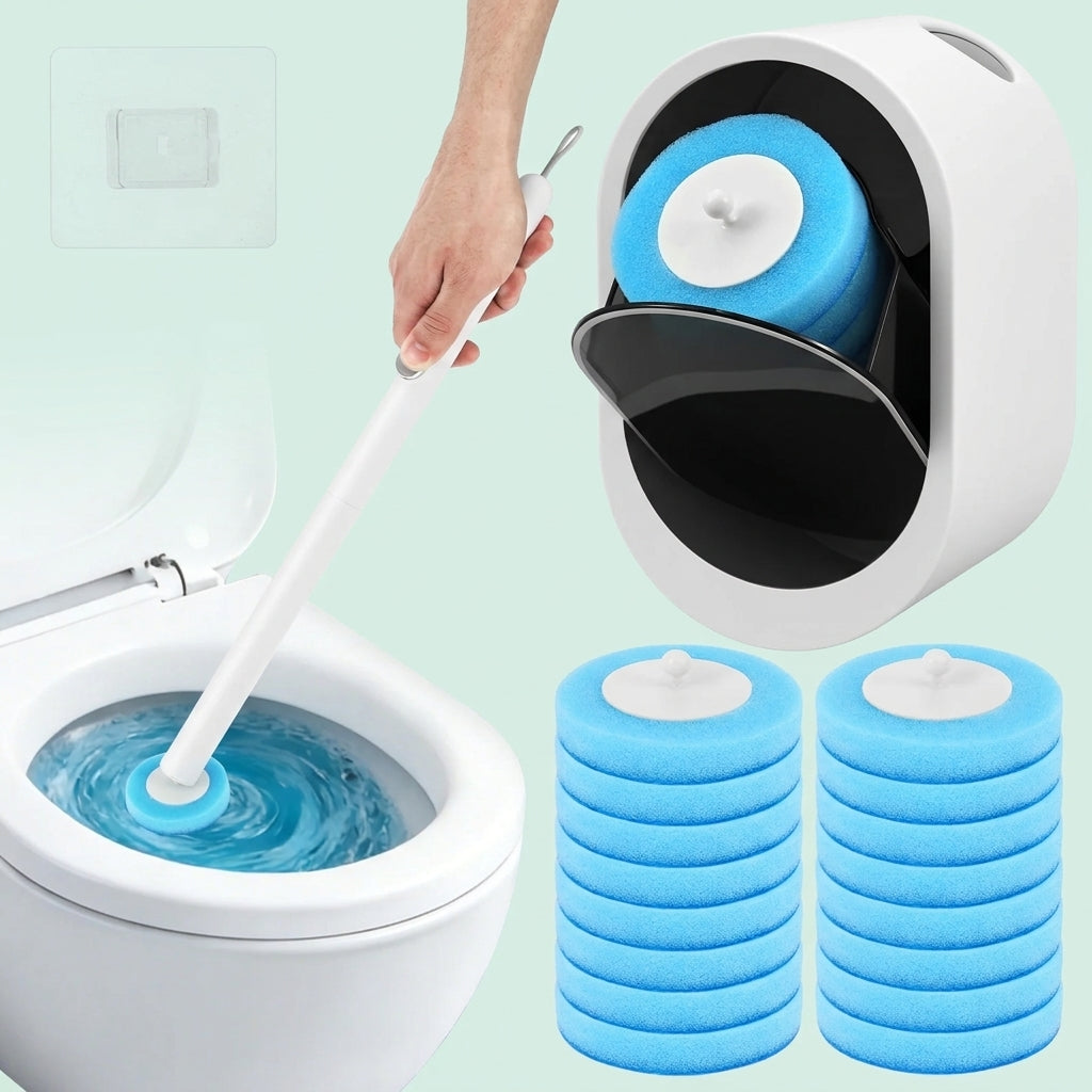 Disposable Toilet Brush Set with Wall Holder