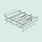 Stainless Steel Hanging Kitchen Storage Rack with Hooks