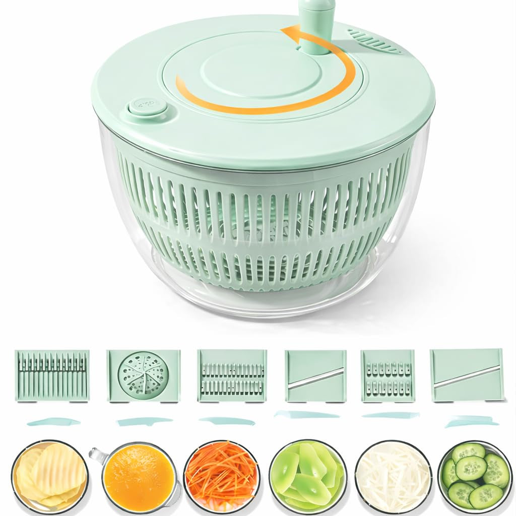 7PCS Salad Spinner Vegetable Washer & Chopper Set