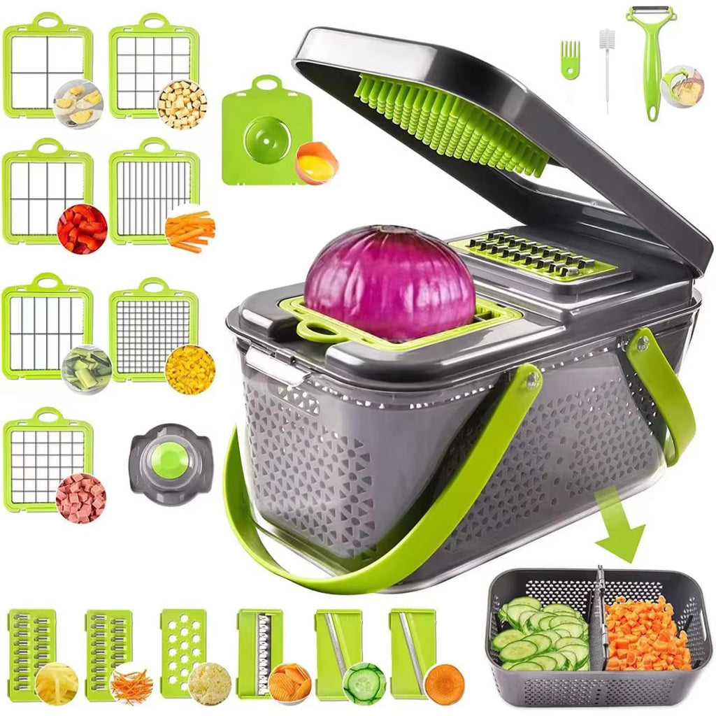 22-in-1 Vegetable Chopper Adjustable Slicer Cutter