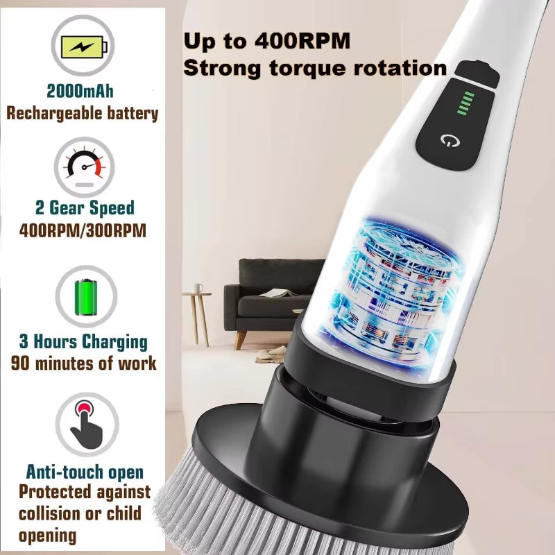 Cordless Electric Spin Scrubber for Kitchen & Bathroom
