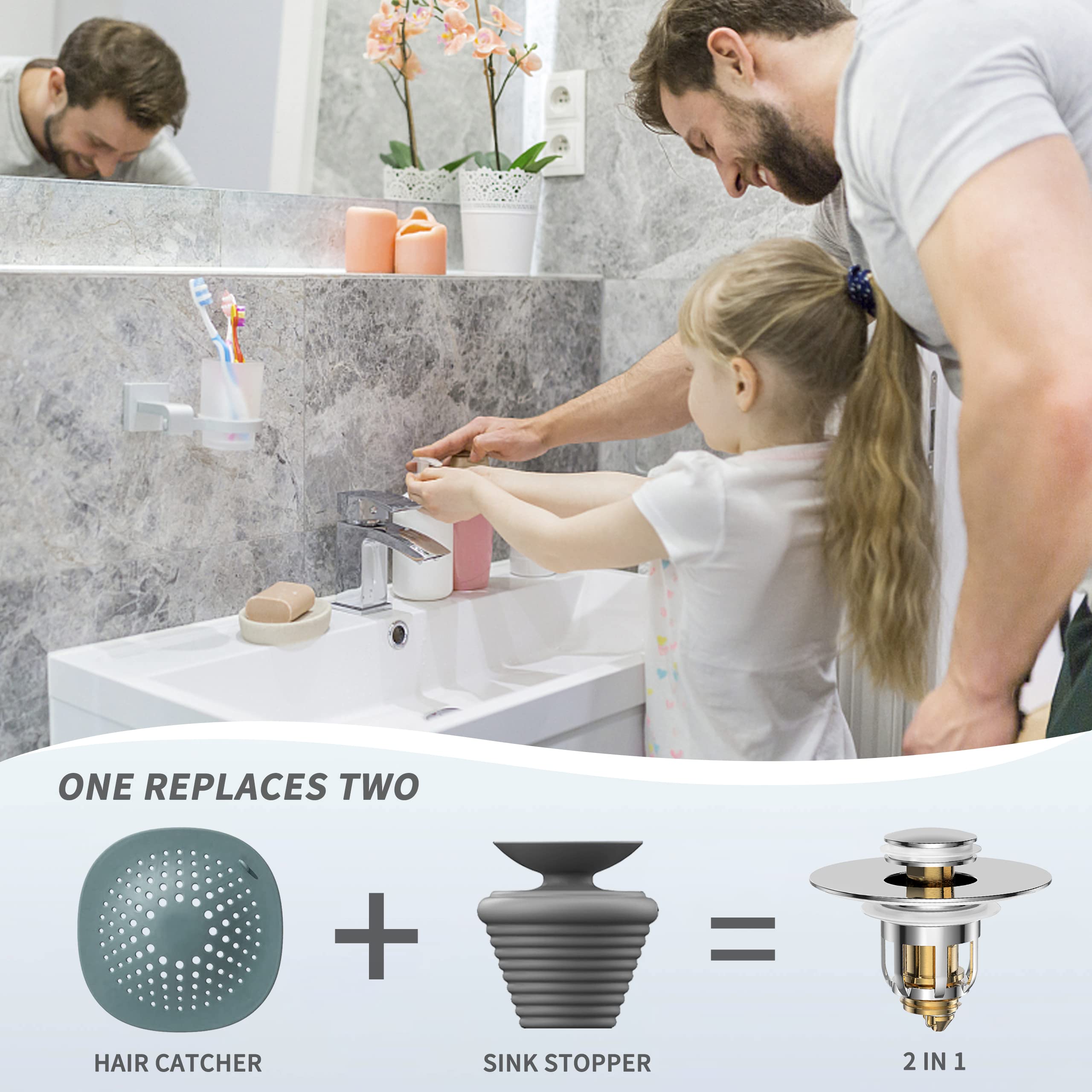 Universal 2 in 1 Bathroom Sink Stopper